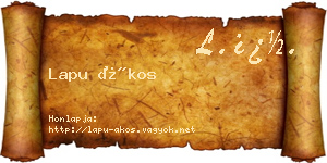 Lapu Ákos névjegykártya